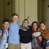 Exchange students enjoying their time together at school in Egypt