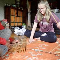 girl weaving