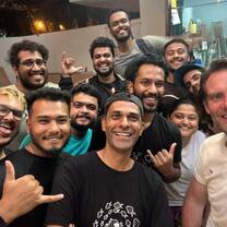 selfie of group smiling 