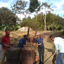 students on a Composting and Biochar Workshop