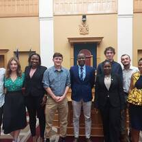 Group visiting Namibian Parliament 