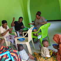 Women gathered together to work after being trained