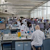 London Met's super lab with students working