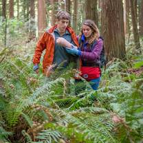 A WEMT student practices wilderness medical care. 