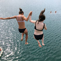Jumping into a Blue Hole on Andros Island