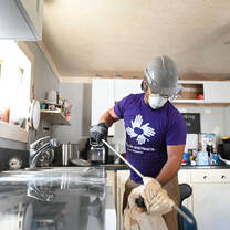 Volunteer sweeping