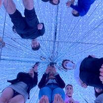 Group photo at Teamlabs Planet. Top up view. 