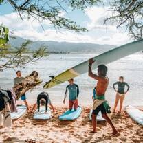 Learning to surf in North Shore, O'ahu