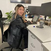 AIFS Abroad intern in the office