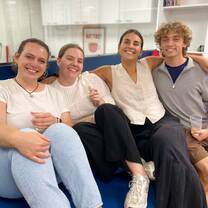 A group of students in the library
