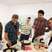 Centre Zenith students enjoying a crêpe-making workshop