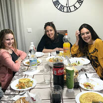 Students enjoying time with their host families.