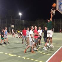 Students participate in evening sports activities to stay active and have fun.