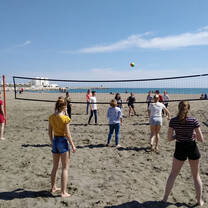 Each week, students spend some days enjoying sports and activities at the beach.