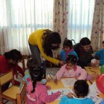 South America Inside volunteers with students
