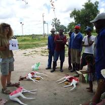 Intern teaching a course on cheetah conservation