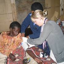 Health care volunteer working in South Africa