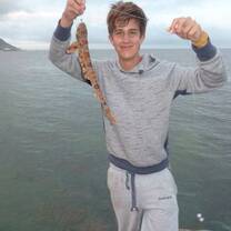 A volunteer fishing in Cape Town