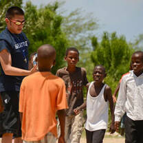 Soccer coaching in Haiti
