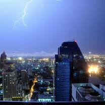 Lightning seen from Column Bangkok