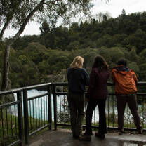 Taking in the Crazy Blue Water at Huka Falls