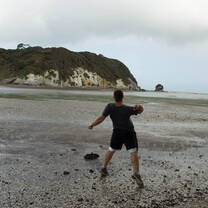 Throwing Rocks on Spring Break in Golden Bay