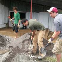 Volunteers working outdoors
