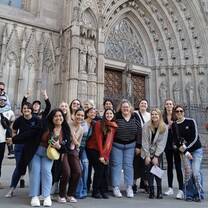 A group of students in front of Barcelona cathedral 