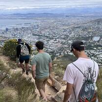 Students hiking above Cape Town