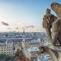 Gargoyle above Paris skyline