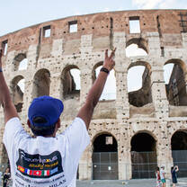 The Colosseum in Rome is an ancient amphitheater that once hosted gladiator battles and could hold over 50,000 spectators.