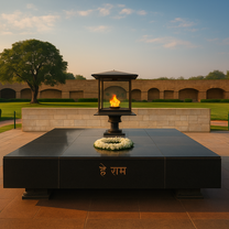 Raj Ghat is a serene memorial dedicated to Mahatma Gandhi, the father of the nation.