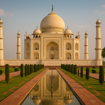 Taj Mahal, one of the Seven Wonders of the World, and feel the romance and history in its marble symmetry.