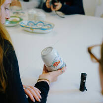 Students learning about art