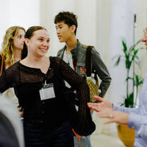 Students networking with WIRED experts