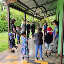 Volunteers facilitating environmental education in a rural community in Costa Rica
