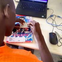 Youth practicing the signment