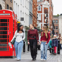 Students walking around the city. 