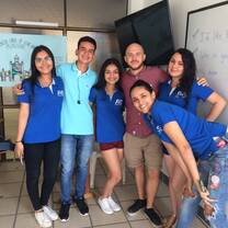 with students