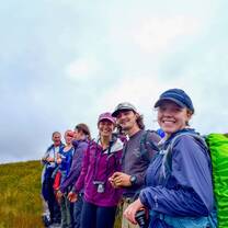 Students on a hike.