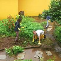 Construction and Renovation volunteers at work