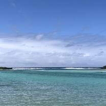 View of the ocean in Rarotonga, Cook Islands.