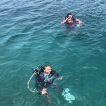 Taylor and I after an open water dive