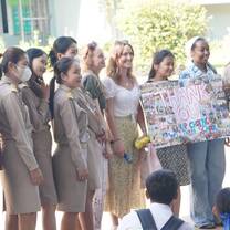 Our Leaving Ceremony, with the 'Thank you' poster we made the school.