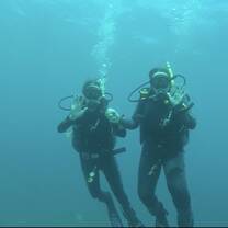 Me and my now roommate getting scuba certified together :)
