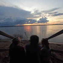sitting somewhere on an island on the Mekong