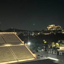 View of the Parthenon from the top of the Panathenaic Stadium right next to CYA.