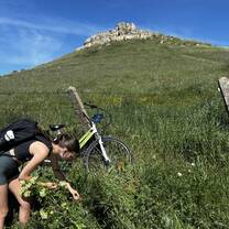 biking to countryside hills