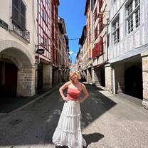 Me in Bayonne during a day excursion to the Basque Coast hosted by USAC!