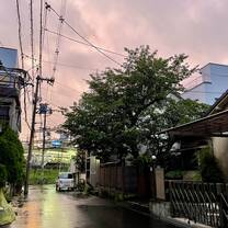 The street outside of my apartment after it rains. Osaka skies turn purple after it rains and it's beautiful 😍 